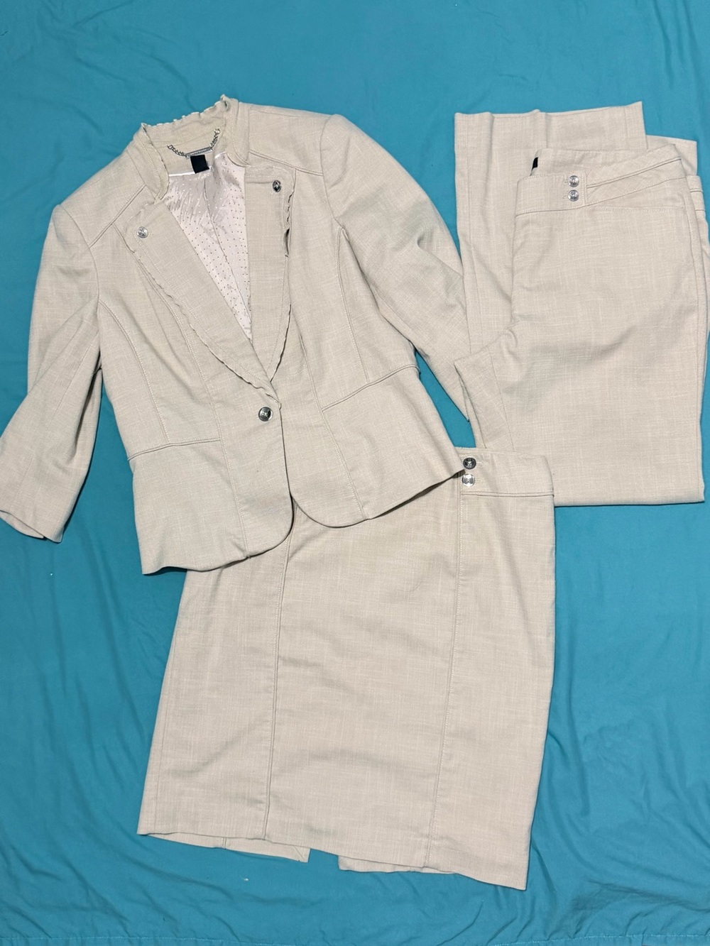 White House Black Market 3-Piece Legacy Suit Set - Blazer, Pants, Skirt 14R